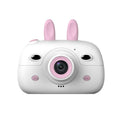 Cartoon rabbit video recorder kids camera with 1080P dual camera, dual flash, 650mAh battery, in green or pink