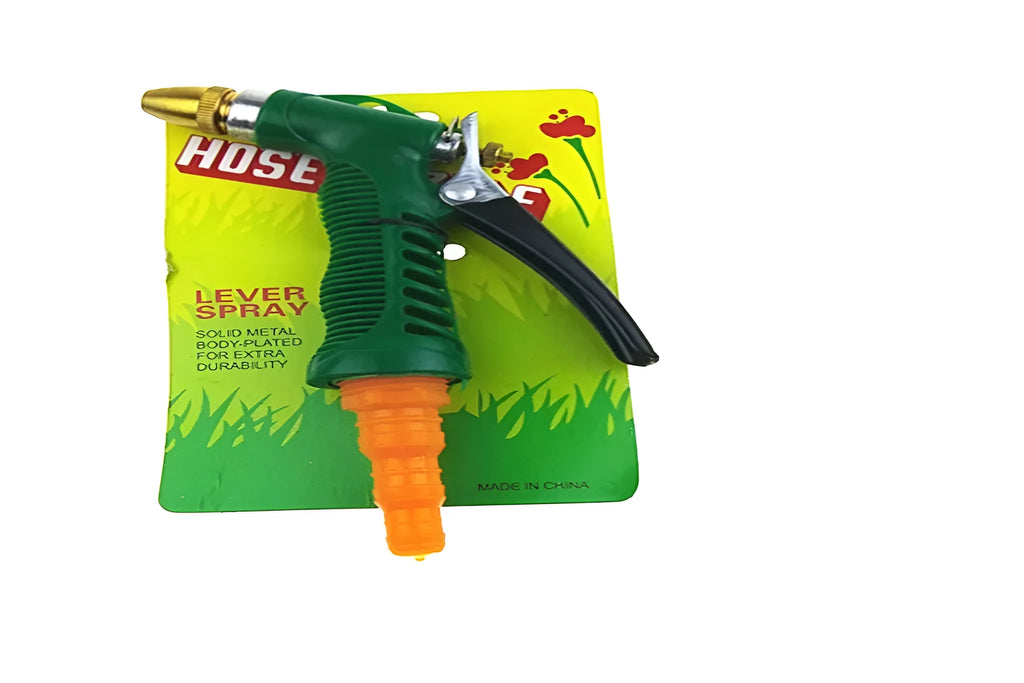 Adjustable high pressure water gun with green copper head for car wash and garden watering