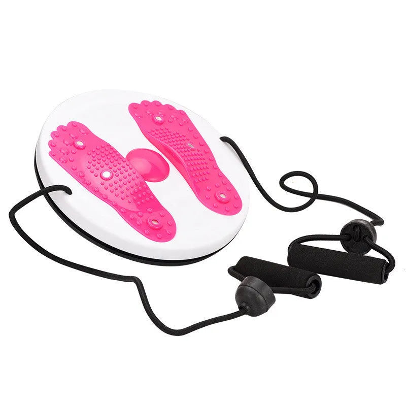 27.5cm waist twisting machine with pull rope in purple, green, rose, or pink for home office outdoor fitness