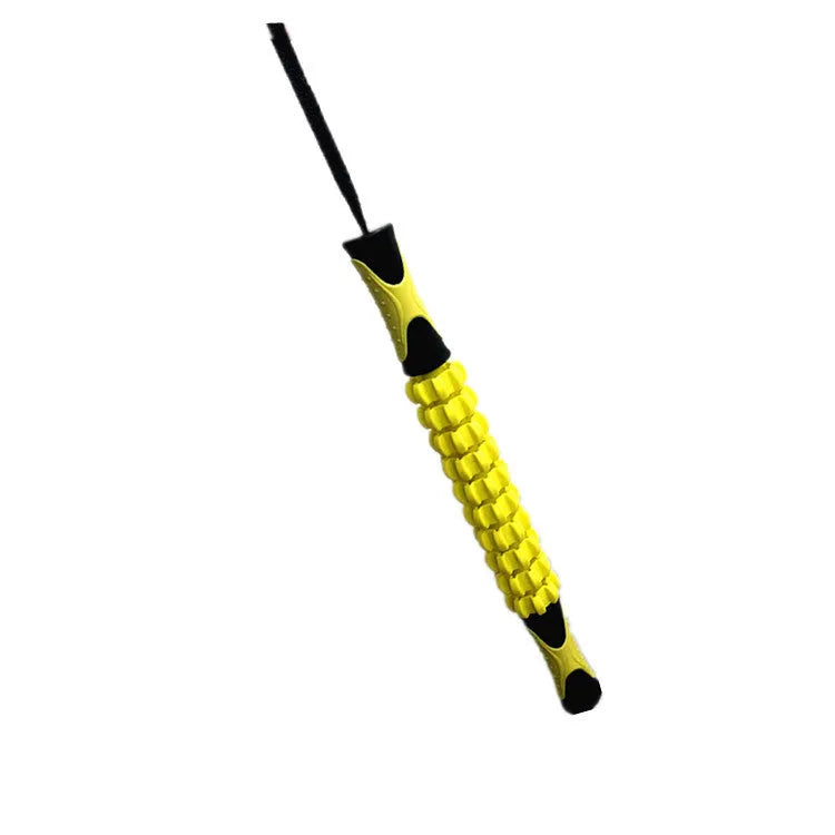 Fascia roller muscle relax massage stick with four convex round heads, ABS plastic, in green