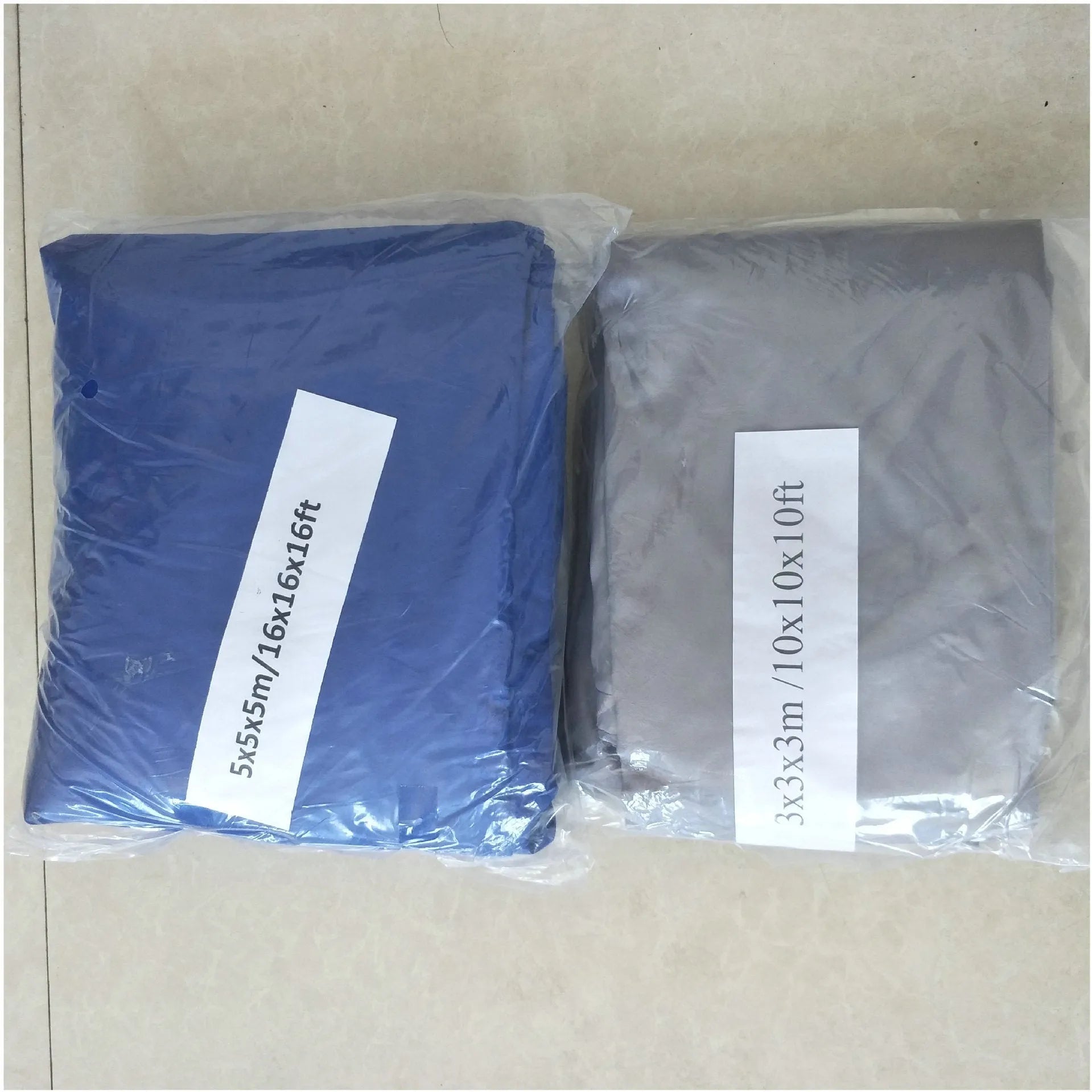 Blue curved square shade sail measuring 3x4 metres providing garden sun protection
