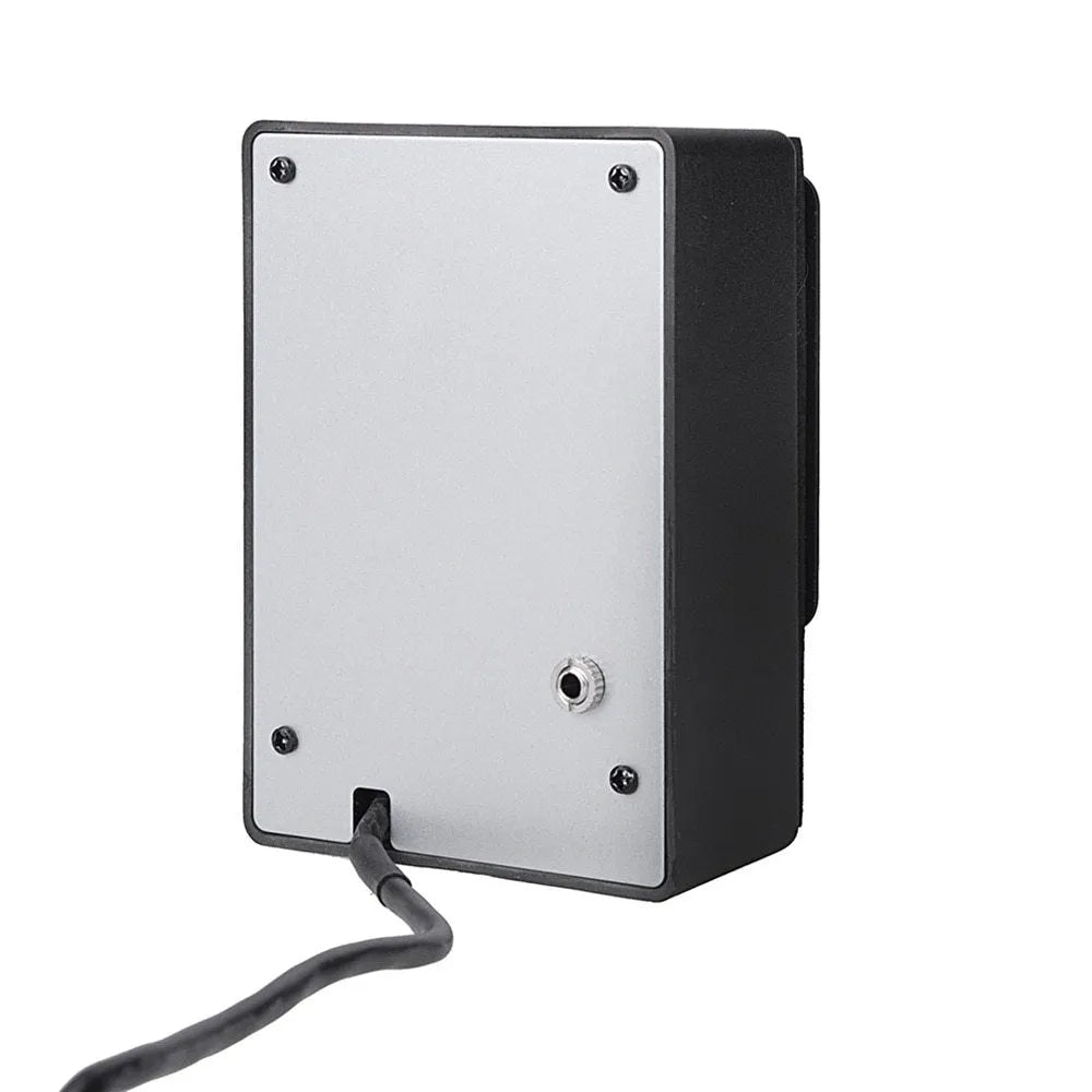 Cherub GT-6 black acoustic guitar preamp with EQ knobs and effects controls for soundhole mounting.
