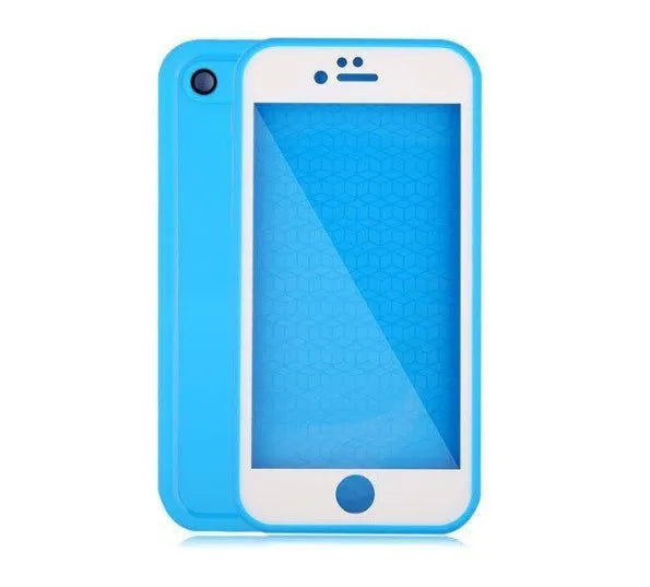 Waterproof case for iPhone XR, front and back covers, black silicone rubber with camera cutout