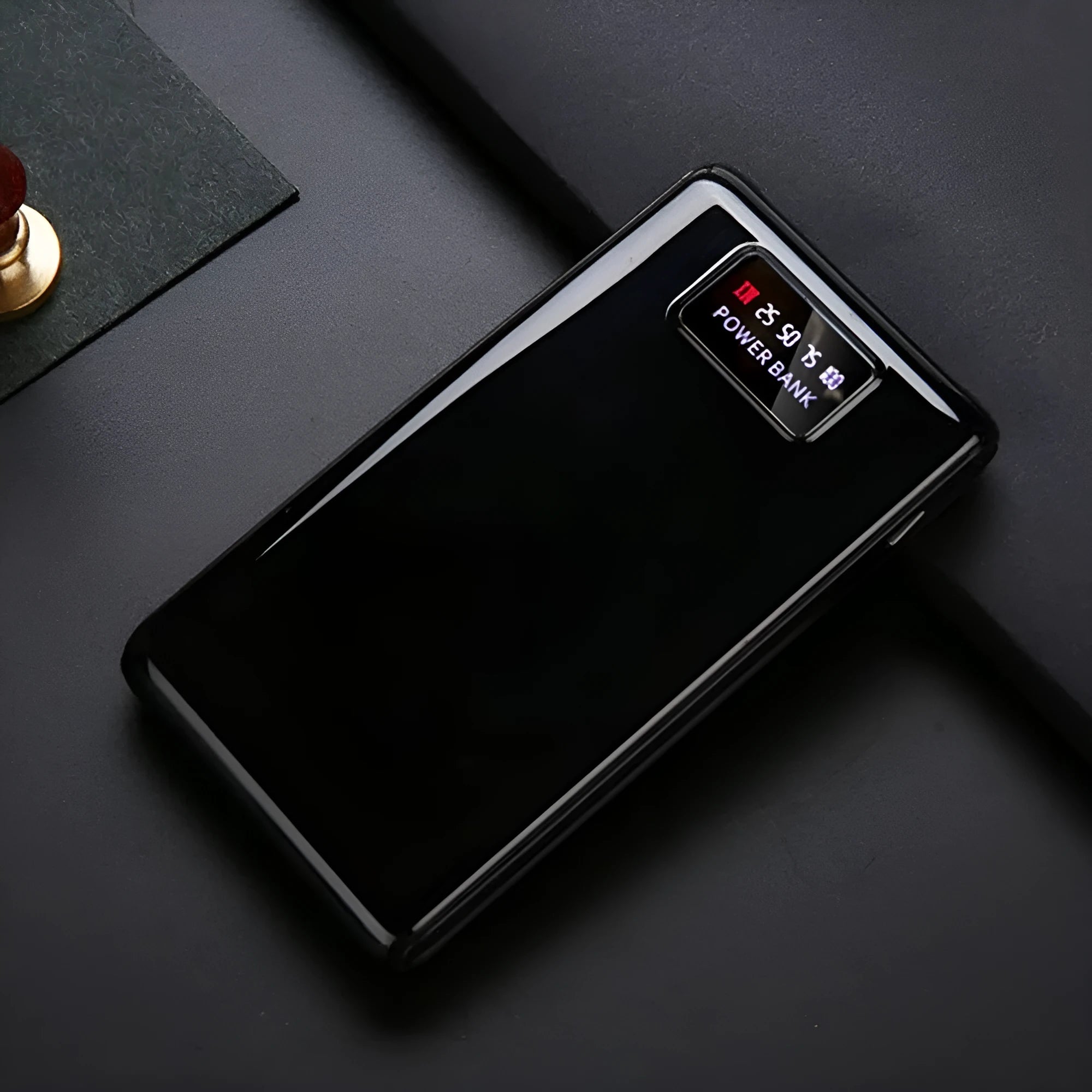 DIY 18650 mobile charging bank case kit showing black enclosure with USB ports for six battery cells