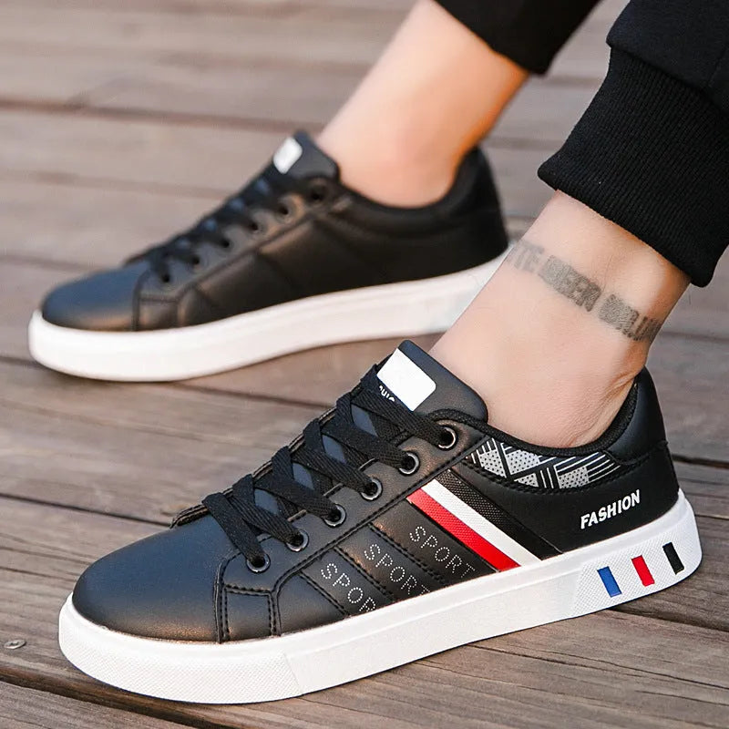 Unisex black, grey and white sports shoes showing size options from 39 to 44.