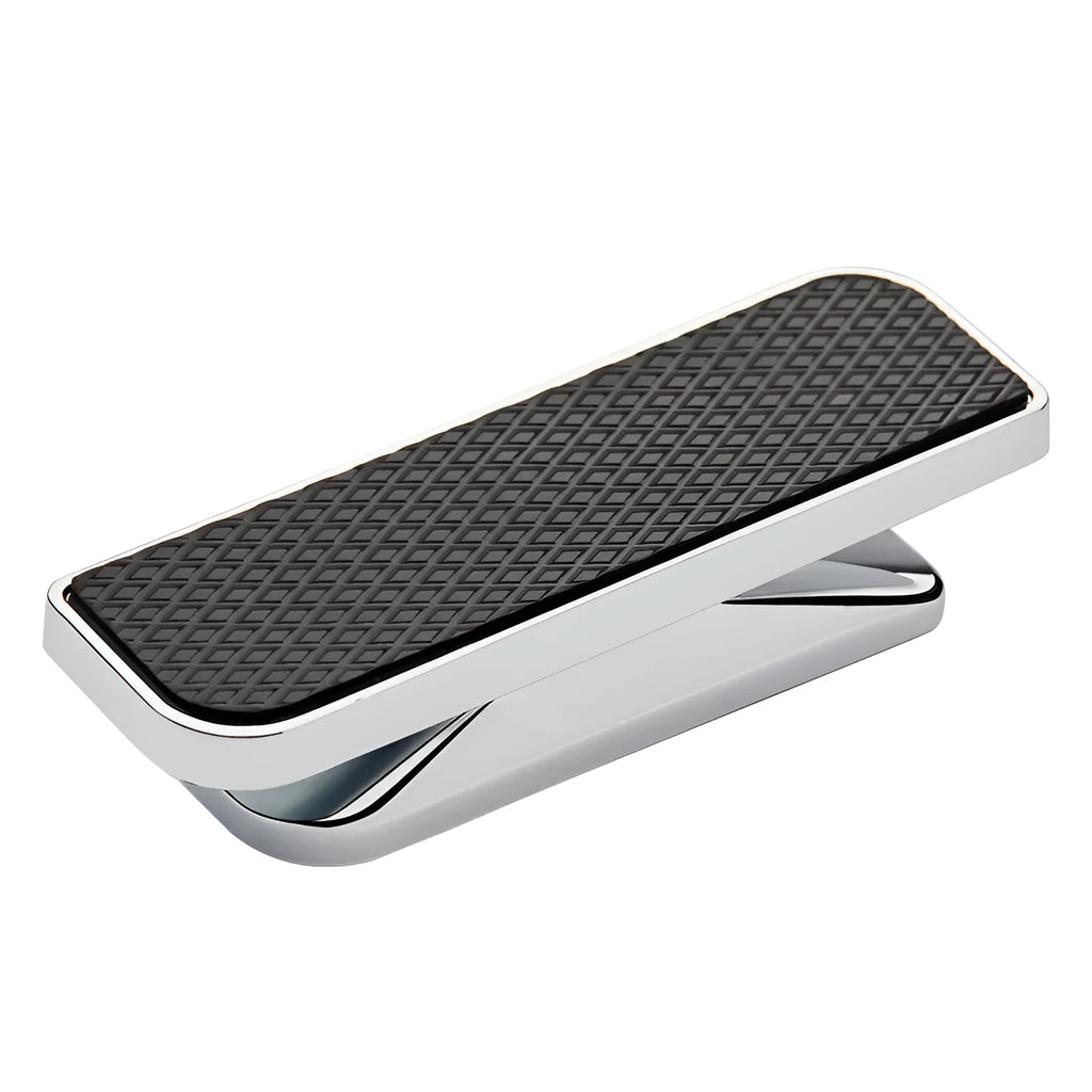 Aluminum alloy magnetic suction mobile phone holder in gun black on car dashboard