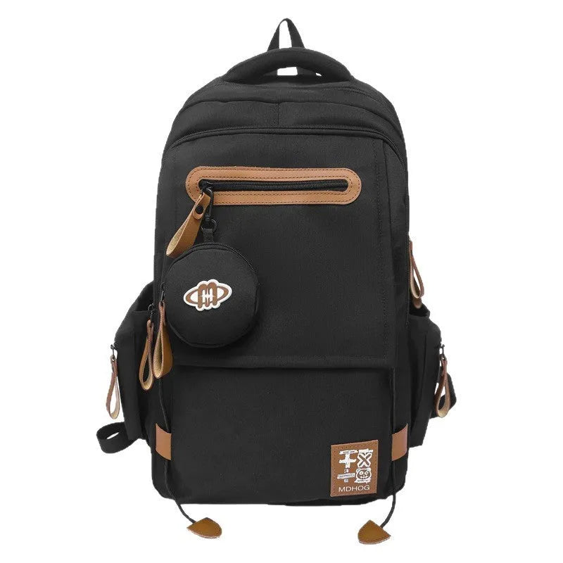 Large capacity waterproof leisure travel backpack in multiple colours with contrast stitching