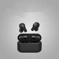Pearl white and black true wireless Bluetooth sports headphones with USB charging cable.