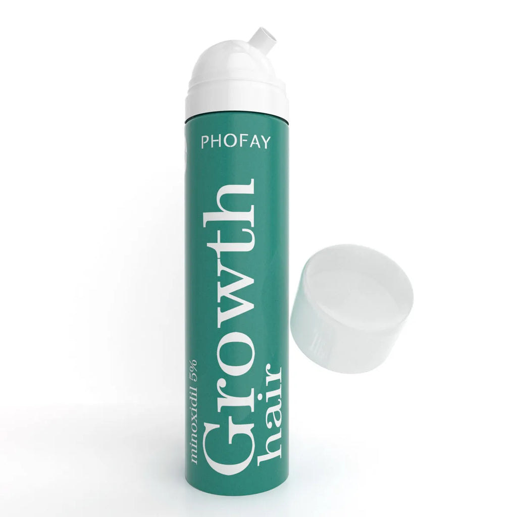 Minoxidil 5% anti-hair loss foam mousse bottle with scalp applicator for hair regrowth treatment