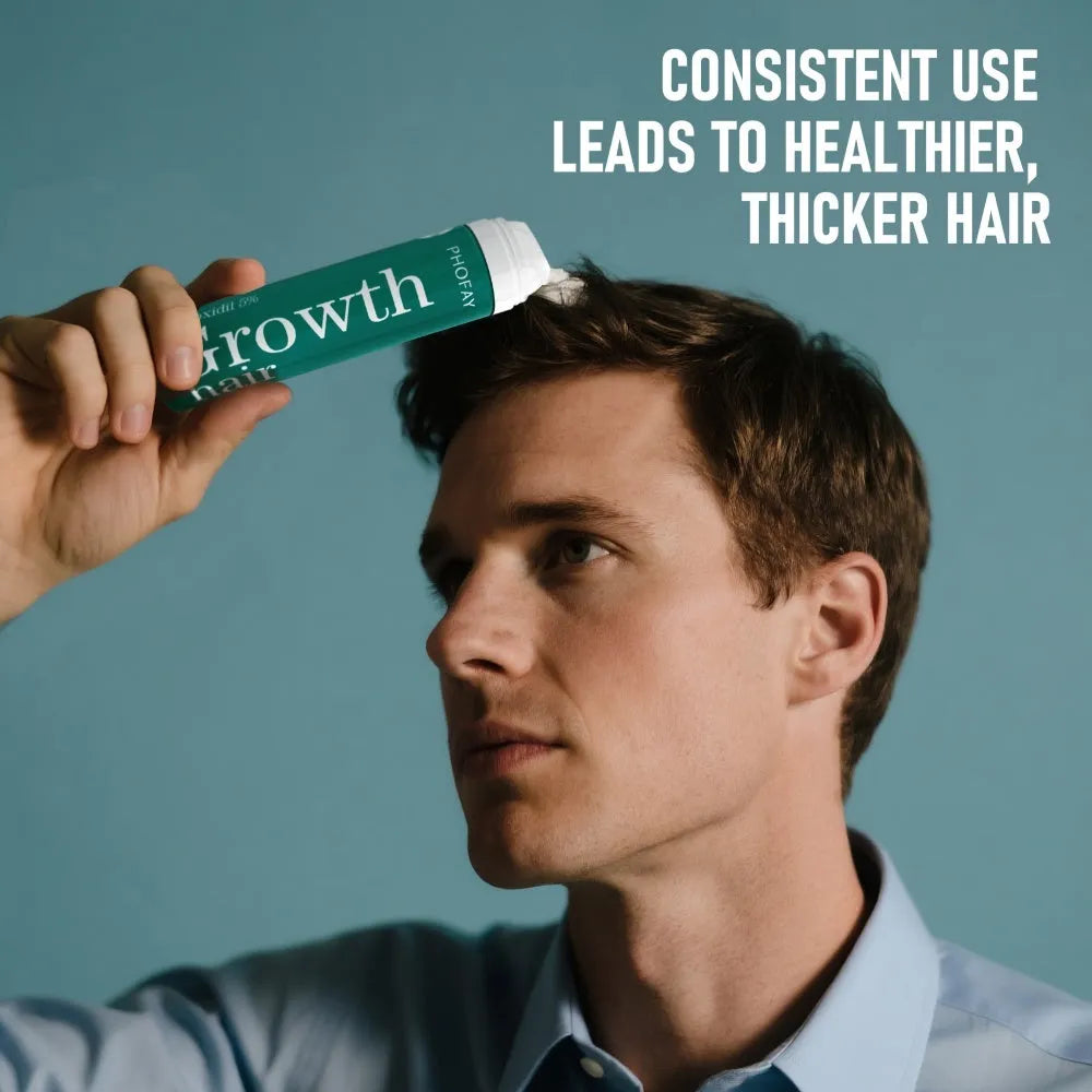 Minoxidil 5% anti-hair loss foam mousse bottle with scalp applicator for hair regrowth treatment