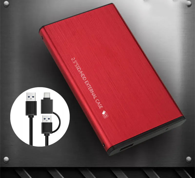 2.5 inch SATA to USB 3.0 external hard drive enclosure with aluminium alloy body in fine print black