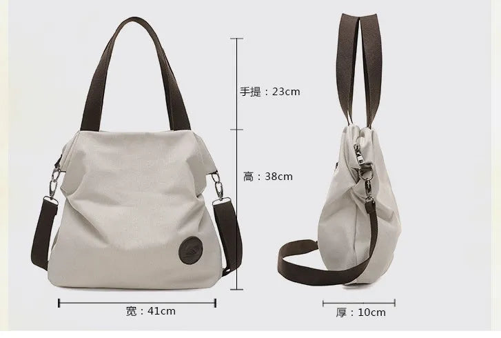 Korean casual canvas bag with square vertical shape, texture canvas, car suture detail, and plain pattern in blue.