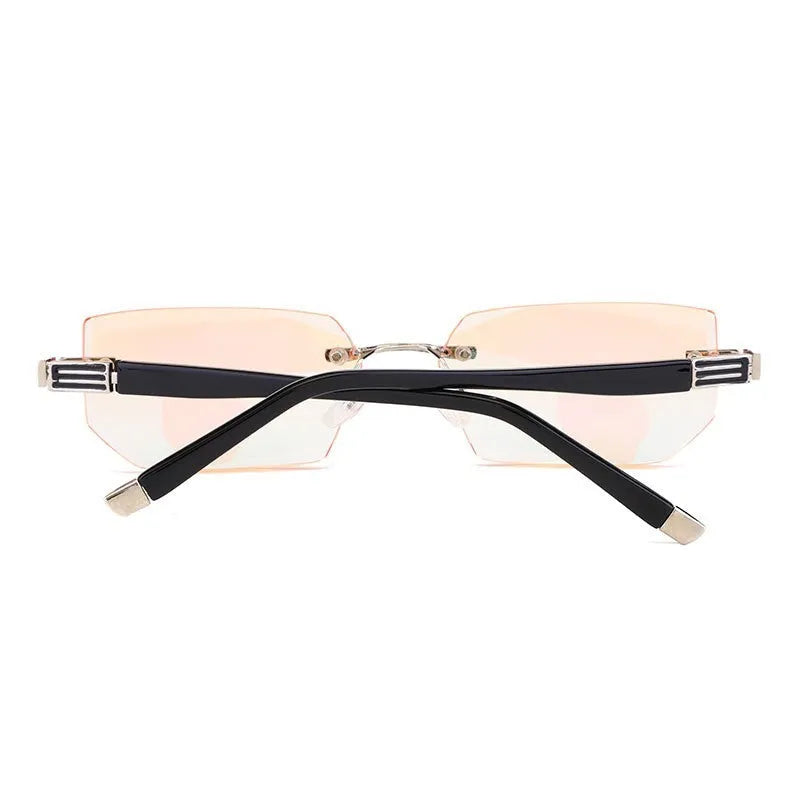 Black metal diamond-cut reading glasses with tan accents on the temples, unisex design, available in 100 to 400 degree strengths.
