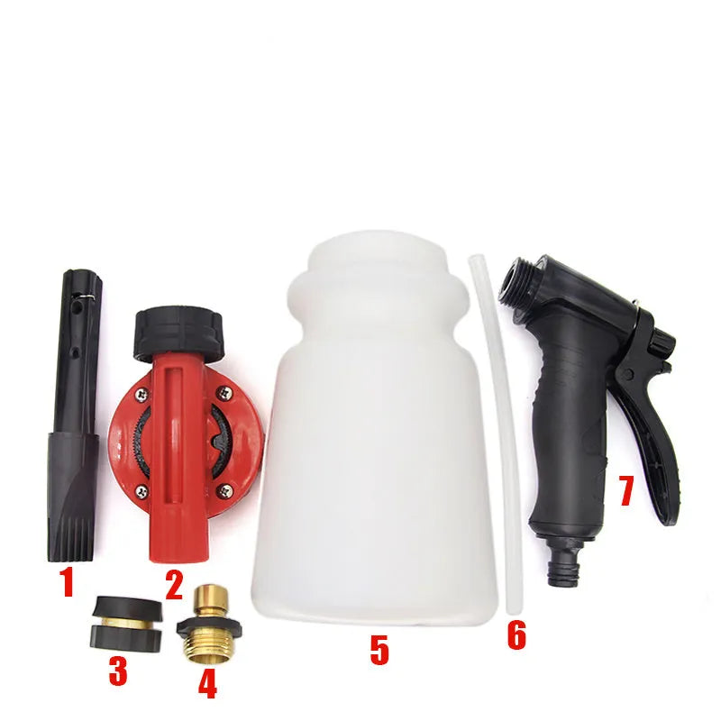 Green high pressure garden spray gun with manual pump for watering and pesticides