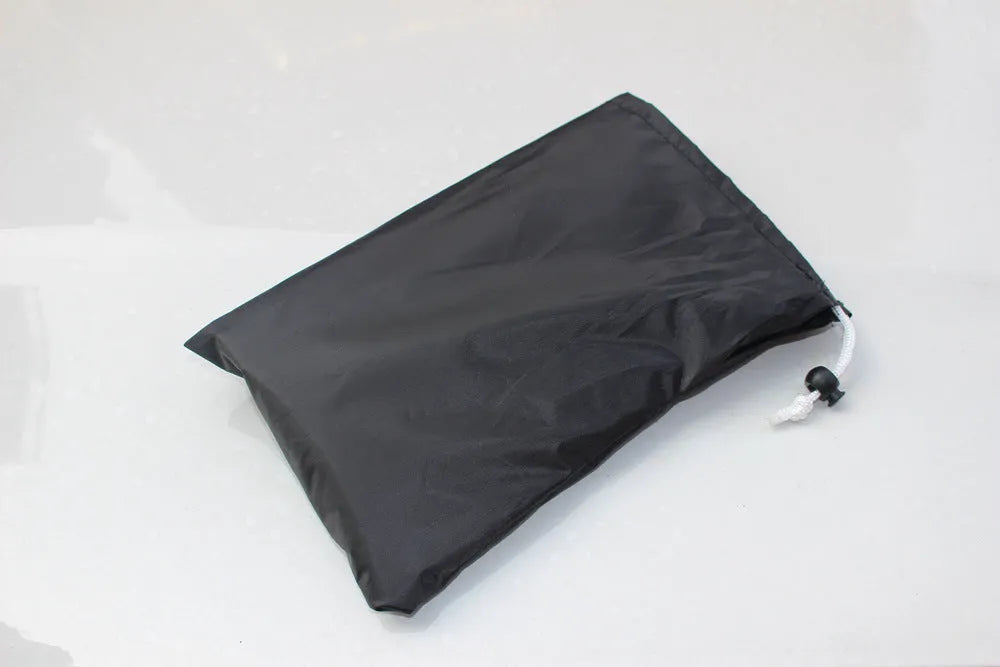 Magnetic car windshield cover with 6 magnets, black and silver, 210x125cm on a car windshield for snow protection