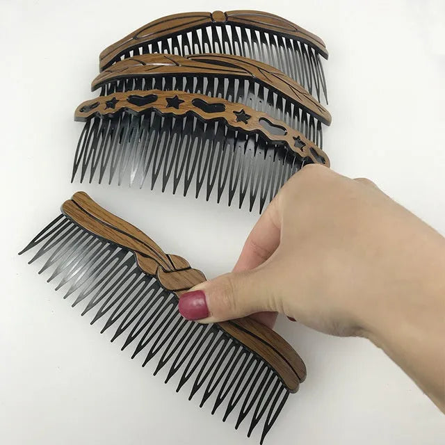 Fashion retro plastic resin hair comb in Korean style for women, available in multiple colours