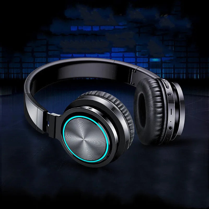 B12 folding wireless Bluetooth headset in black, black and red, or white and grey colours