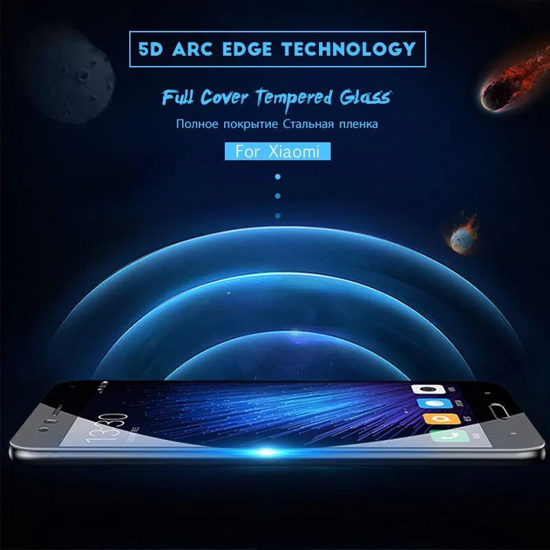 Full glue tempered glass screen film for Xiaomi phones, black or white, front film with anti scratch and anti fingerprint.