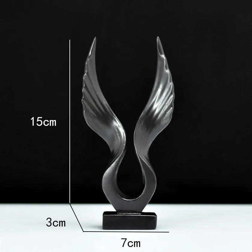 Mini synthetic resin wing ornament in golden, gold silver, white or black Roc and Angel designs