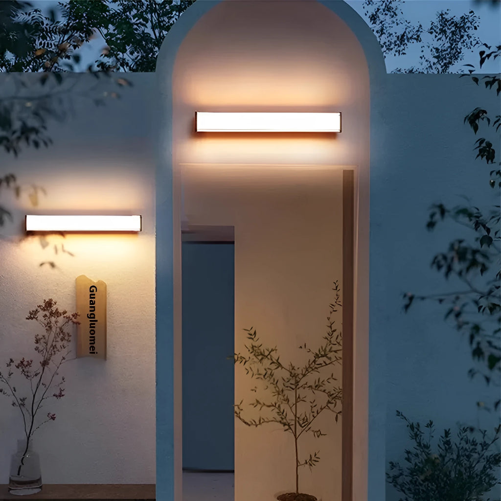 Modern outdoor wall lamp in contemporary design for villa courtyards and hotel entrance areas