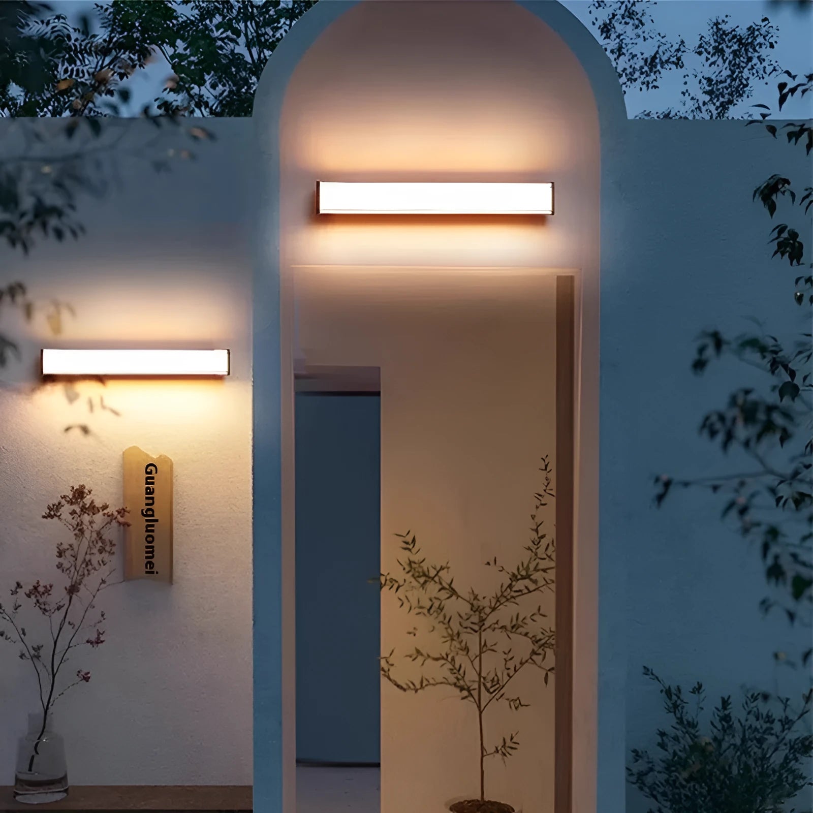 Modern outdoor wall lamp in contemporary design for villa courtyards and hotel entrance areas