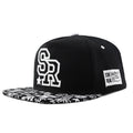 Adjustable cotton baseball cap with dome crown in Black or White