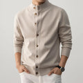 Men's thick semi-turtleneck sweater old money style in black, mocha brown, elegant beige, or lace gray