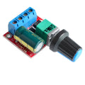 PWM DC motor speed governor with knob and switch, showing compact size.