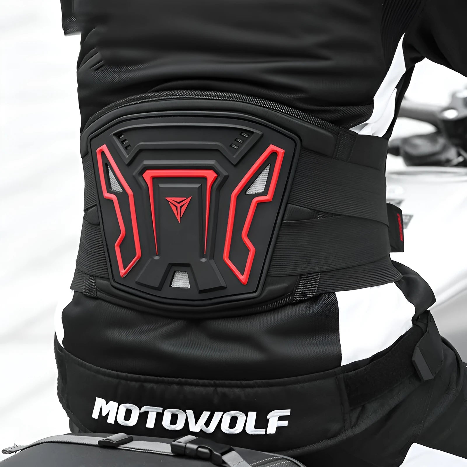 MDL1028 motorcycle waist support harness in black or red colours