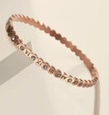 Korean style titanium steel bracelet with electroplated finish in gold, rose gold or steel colour with number charm detail