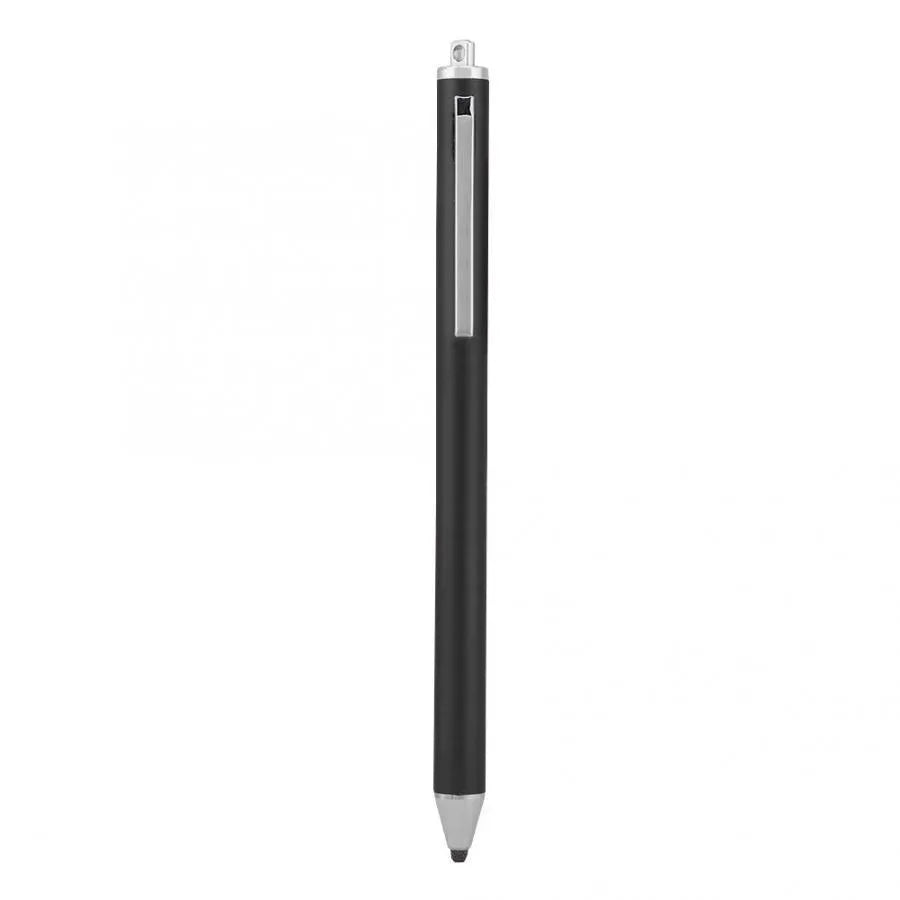 Black metal stylus with a fine 1.4mm tip for precise drawing on a smartphone screen.