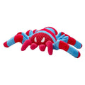 Red plush teddy bear dog toy for medium and large breed chewing and teeth cleaning
