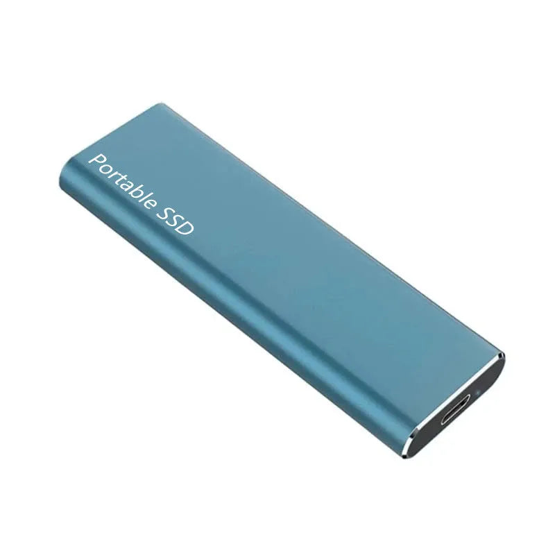 Ultra-thin metal mobile SSD for external storage and high-speed data transfer.