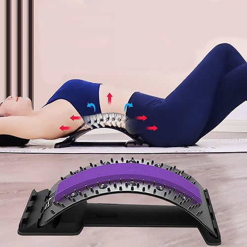 Adjustable Acupressure Back Massager - Multi-Level Lumbar Stretcher & Health Appliance for Muscle Relief & Spine Support