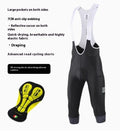 Shock-absorbing cycling pants with cushion padding in black, navy blue, or grey seven-inch overalls design