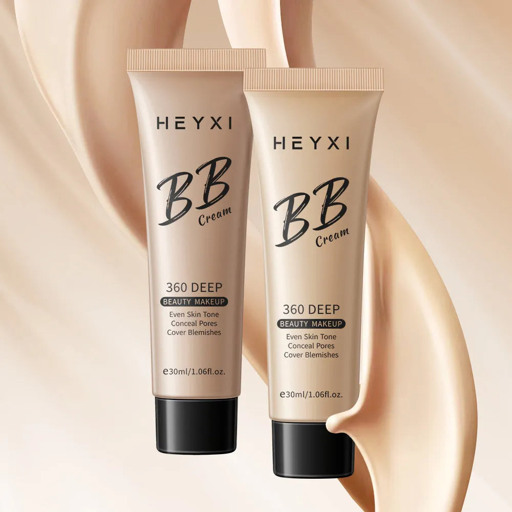 Waterproof BB cream tube in four colour shades: 01, 02, 03, and 04