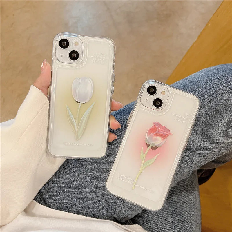 Tulip all-inclusive TPU phone case in space shell gradient colours for iPhone protection