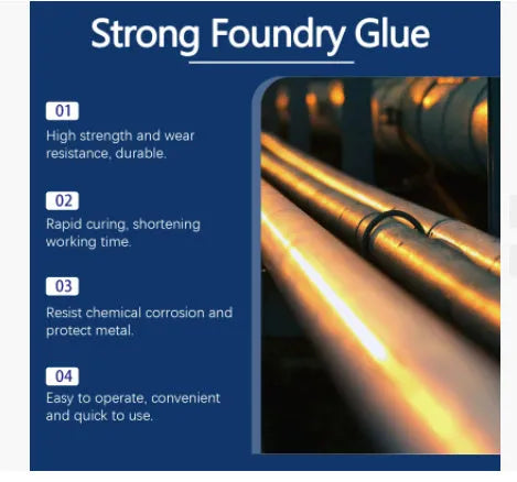 85ml metal casting glue epoxy kit with push rod, scraper and sandpaper for aluminium copper stainless steel repair.