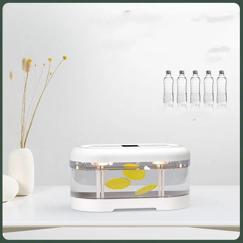 USB humidifier with 1.0-2.5L tank, two fog outlets, round 26.5 x 14.5 x 15.5cm body, White or Morandi