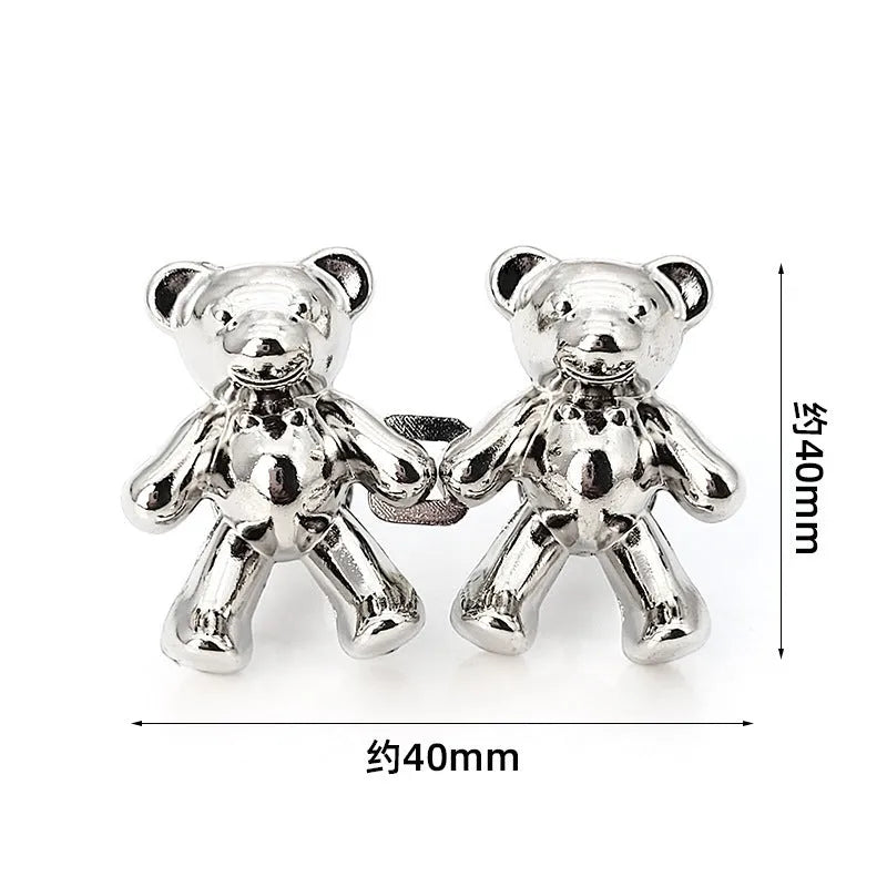 Bear pin waist clip 40mm x 27mm alloy snap fastener sewing-free buckle for jeans and pants