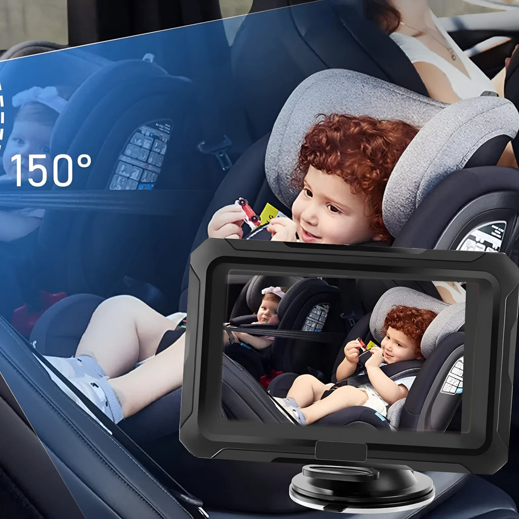 4.3-inch 1080p car baby monitor with suction cup bracket and wide-angle camera for rear seat viewing