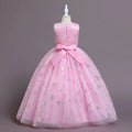 Girls summer sleeveless princess dress in pink, light blue, violet, wine red, sizes 110-160cm