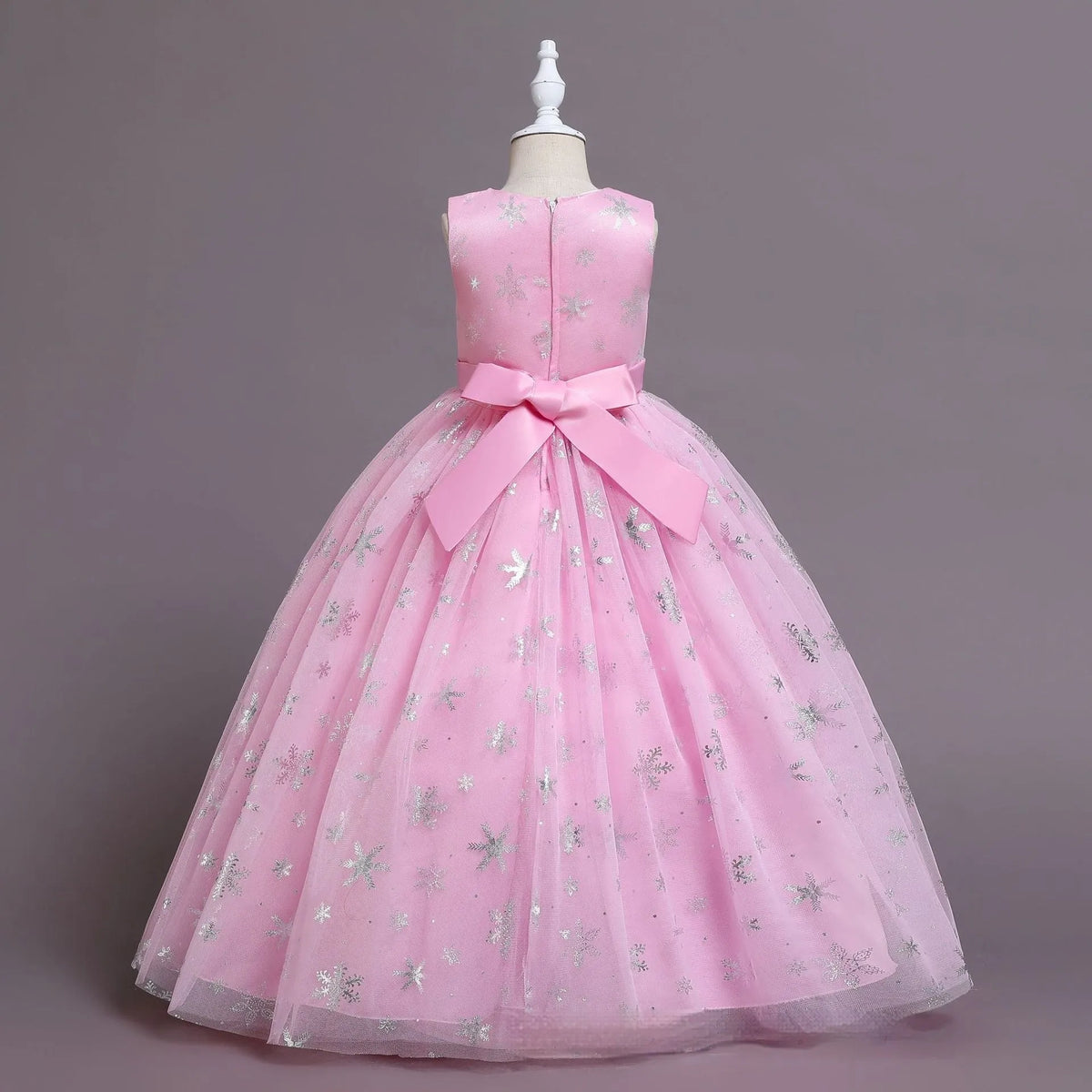 Girls summer sleeveless princess dress in pink, light blue, violet, wine red, sizes 110-160cm