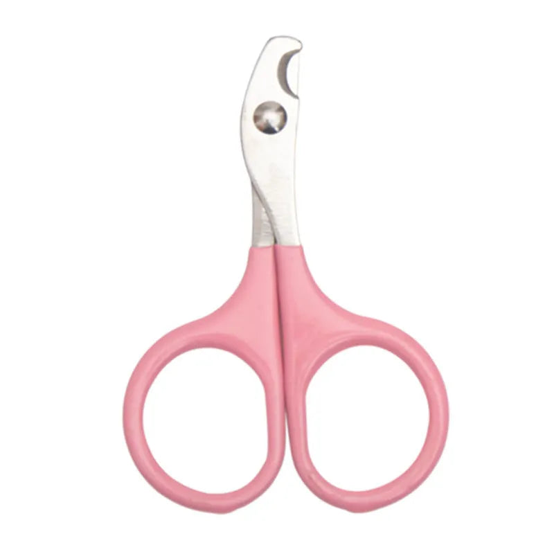 Pet nail clippers with stainless steel blades and coloured non-slip handles
