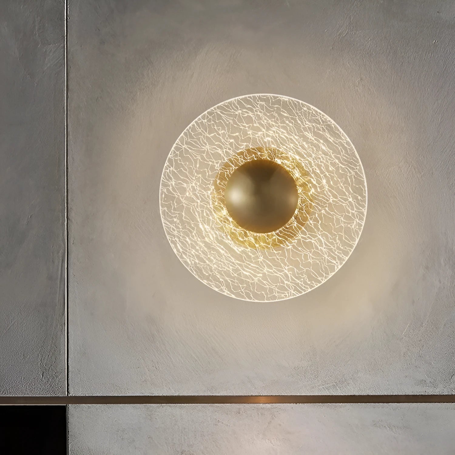 Designer wall lamp with wrought iron frame and choice of leaf, lei net or petals style acrylic shade