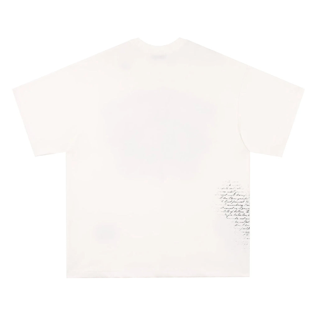 Retro hip hop gothic cotton T-shirt with letter print in black and white colours