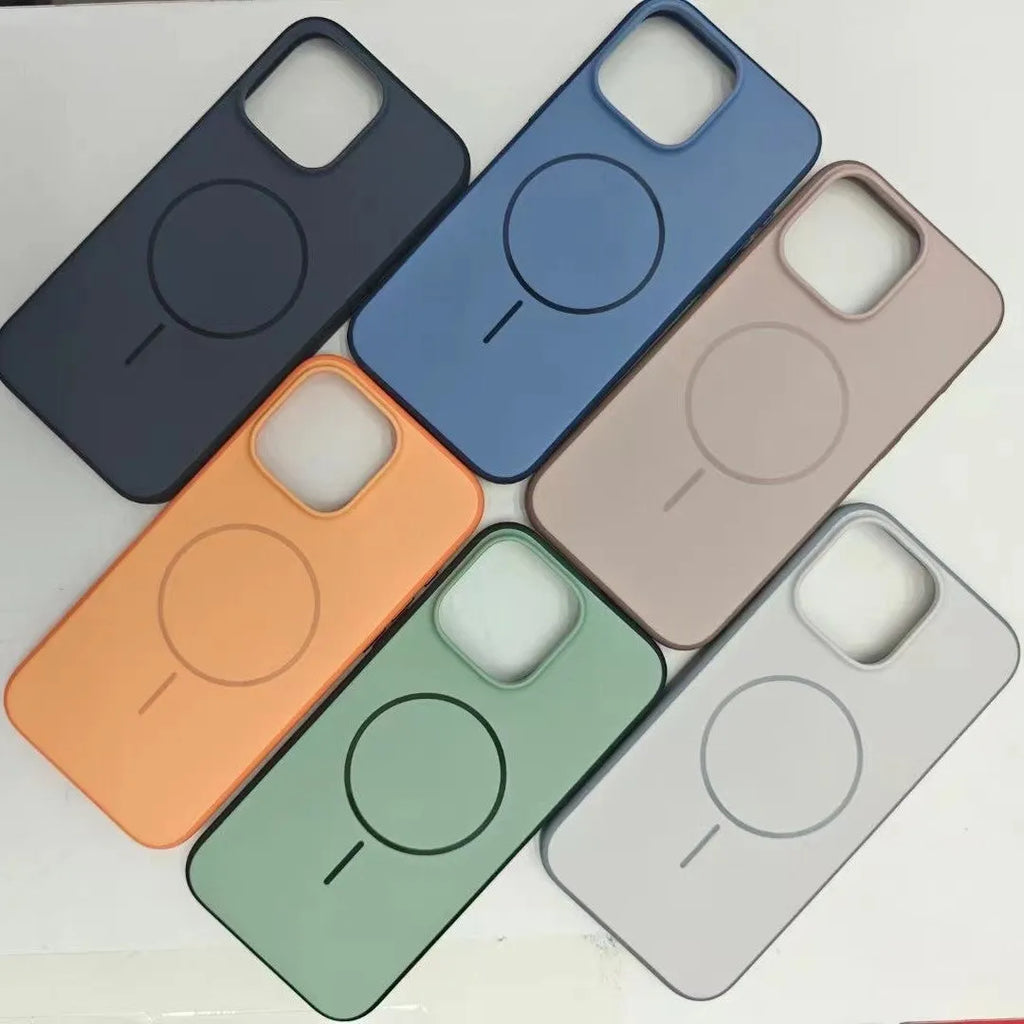 Frosted magnetic protective case for iPhone with a dedicated AI photography button on the side.