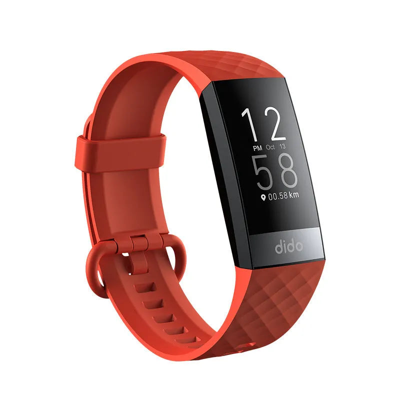 Y6 Black smart health bracelet with 1.1-inch screen on a wrist, showing ECG and heart rate data.