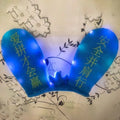 Rabbit Glow Ears Locomotive helmet ornament with Velcro bottom, shown in a blue colour variant.