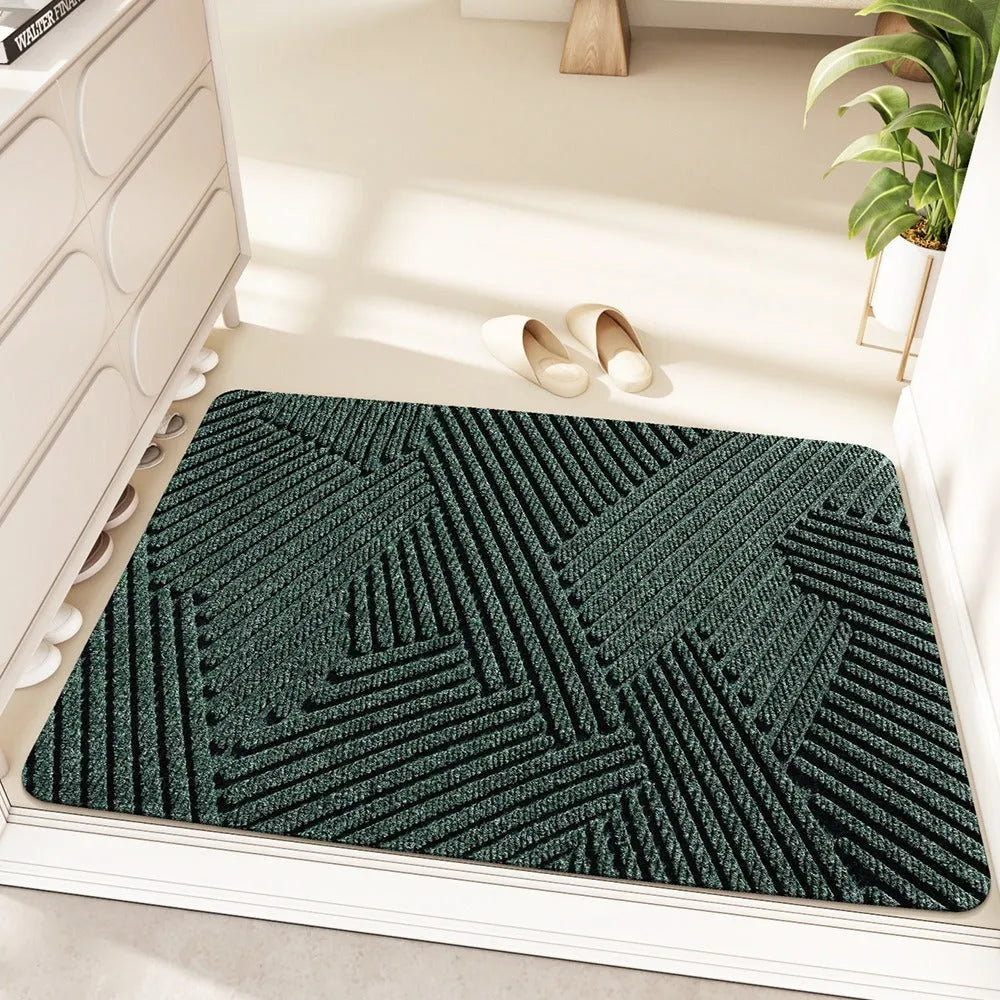 Blue cartoon anime pattern diatom mud entrance floor mat with alien shape, measuring 60 by 90cm.